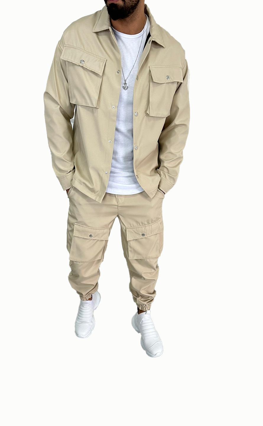Herren Cargo-Set Funktionelle Hose Hemd Komfort Schnitt - BerlinGlamour