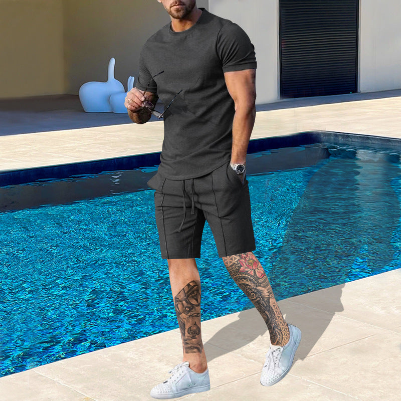 Herren Sport T-Shirt Kurzarm mit Jersey Shorts Comfort Fit