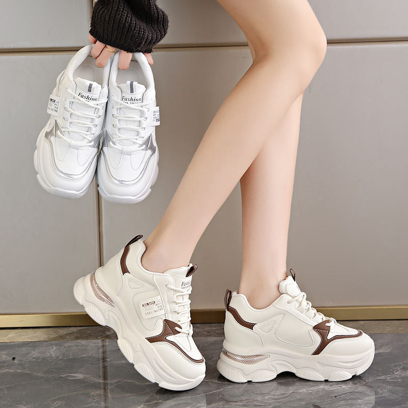 Damen Sneaker High Heel Chunky bequem Trend