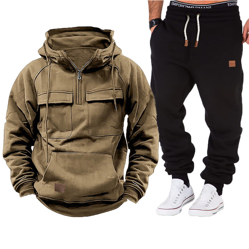 Herren funktionale Kapuzenjacke mit durchgehendem Reißverschluss und praktischen Taschen BerlinGlamour, die für viele Anlässe geeignet sind, wird zu Herren funktionale Kapuzenjacke - BerlinGlamour