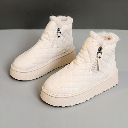Damen Stiefel Warm Gefüttert Ankle Boots Reißverschluss