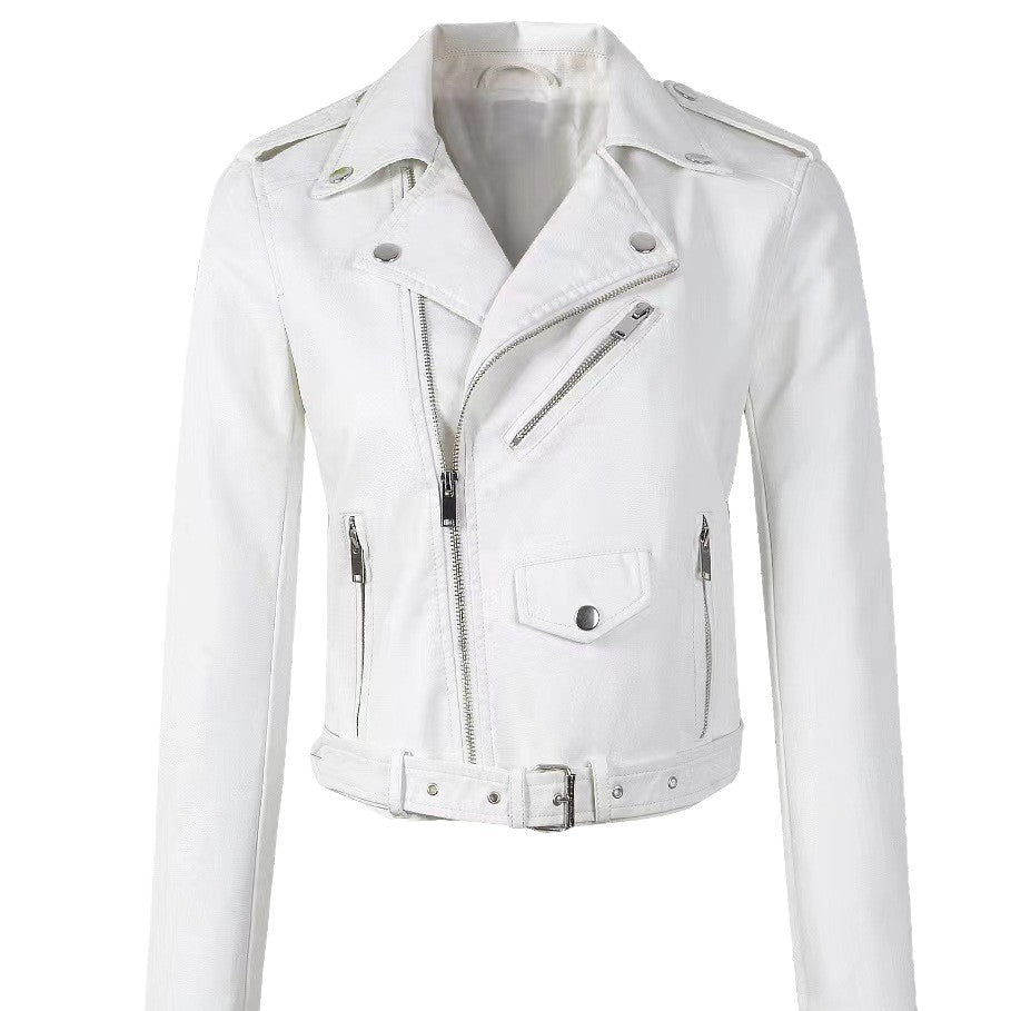 Vegan Lederjacke Damen Bikerjacke Schwarz Glamour