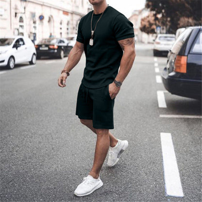 Herren Kurzarm Set Sportlich Elastisch Mit Taschen