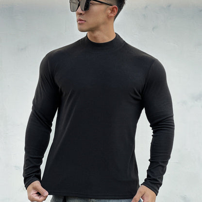 Herren Langarmshirt Sportlich Atmungsaktiv Baumwolle Modern