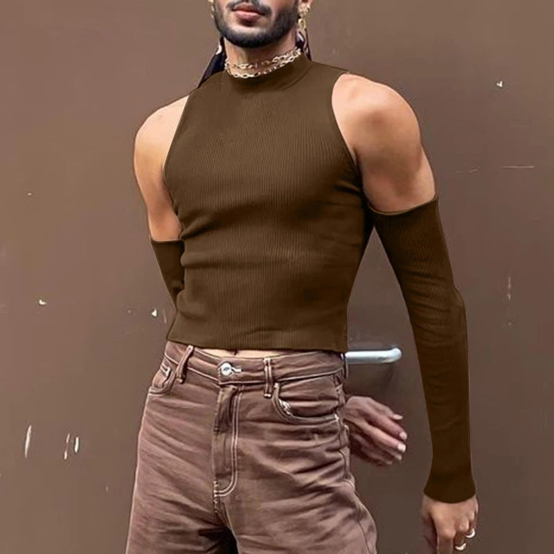 Herren Tanktop Modern Stehkragen Ärmellos Sportlich - BerlinGlamour