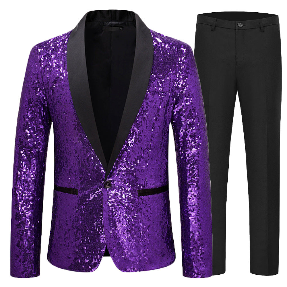 Herren Paillettenanzug Glitzernd Party Anzug