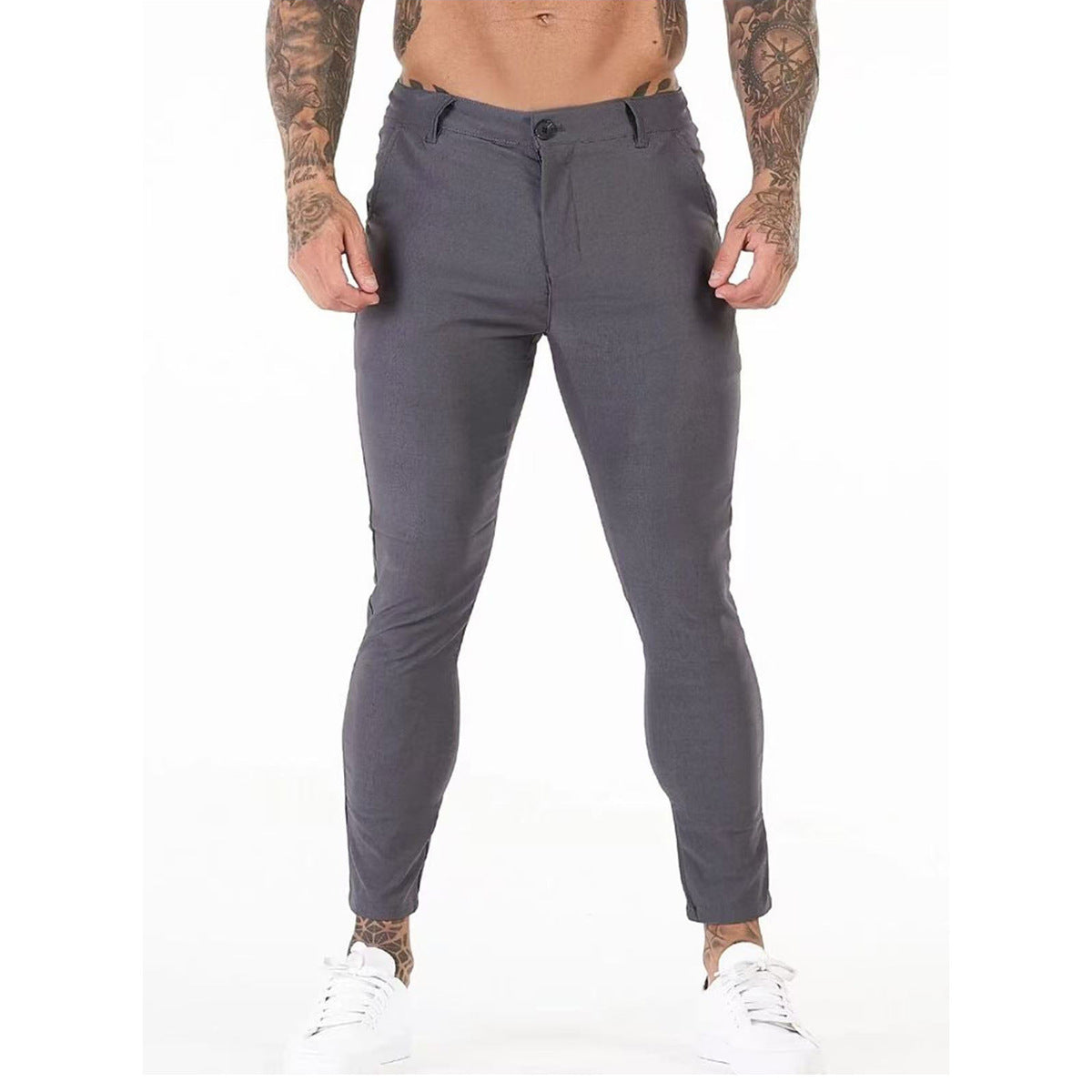 Herren Chinos Slim Fit Elastisch Mit Seitentaschen - BerlinGlamour