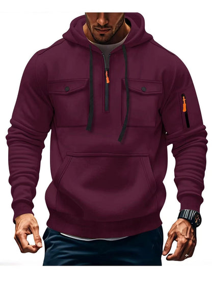 Herren Hoodie Funktionsjacke Mit Taschen Sportlich Modern
