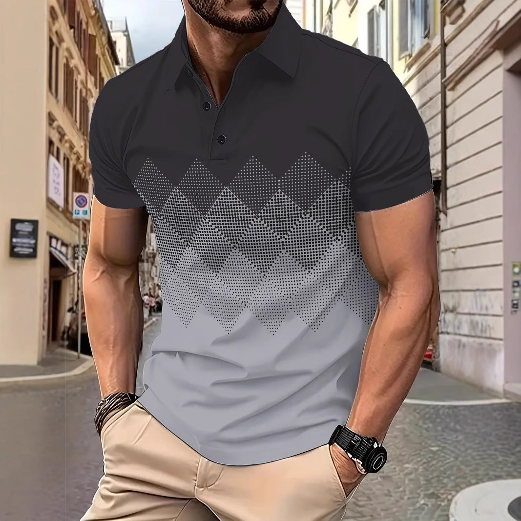 Herren Polohemd Modern Grafik Design Berlin Style - BerlinGlamour