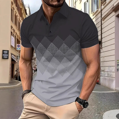 Herren Polohemd Modern Grafik Design Berlin Style - BerlinGlamour