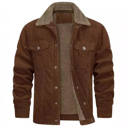 Herren Cordjacke Fleecegefüttert Warm Winter