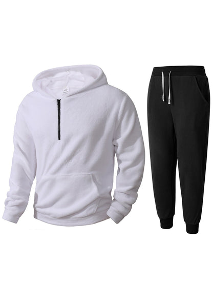 Herren Fleece Hoodie Jogginghose Set Weich Warm