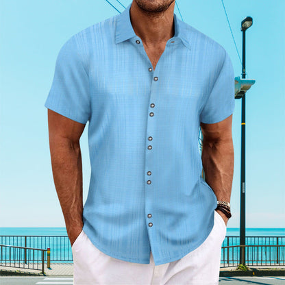 Herren Kurzarmhemd Elegantes Design Knopfleiste Modern - BerlinGlamour