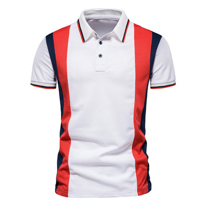 Herren Polohemd Farbblock-Design Baumwolle Modern