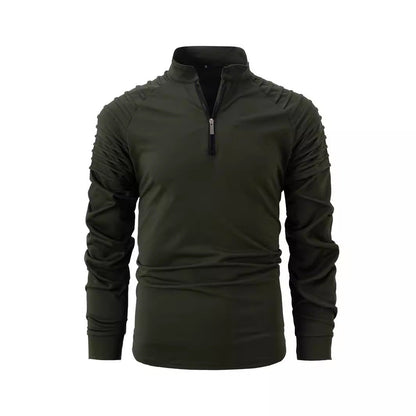 Herren Langarmshirt Sportlich Mit Reißverschluss