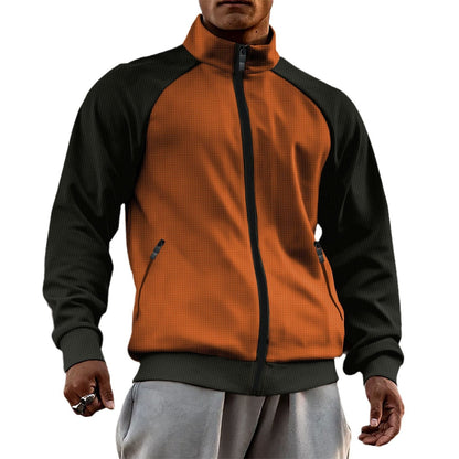 Herren Sportjacke Funktionell Winddicht Mit Kragen