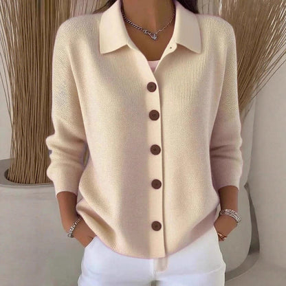 Damen Strickjacke Knöpfe Langarm