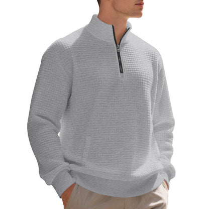 Herren Fleece Pullover mit Reißverschluss Modern Struktur