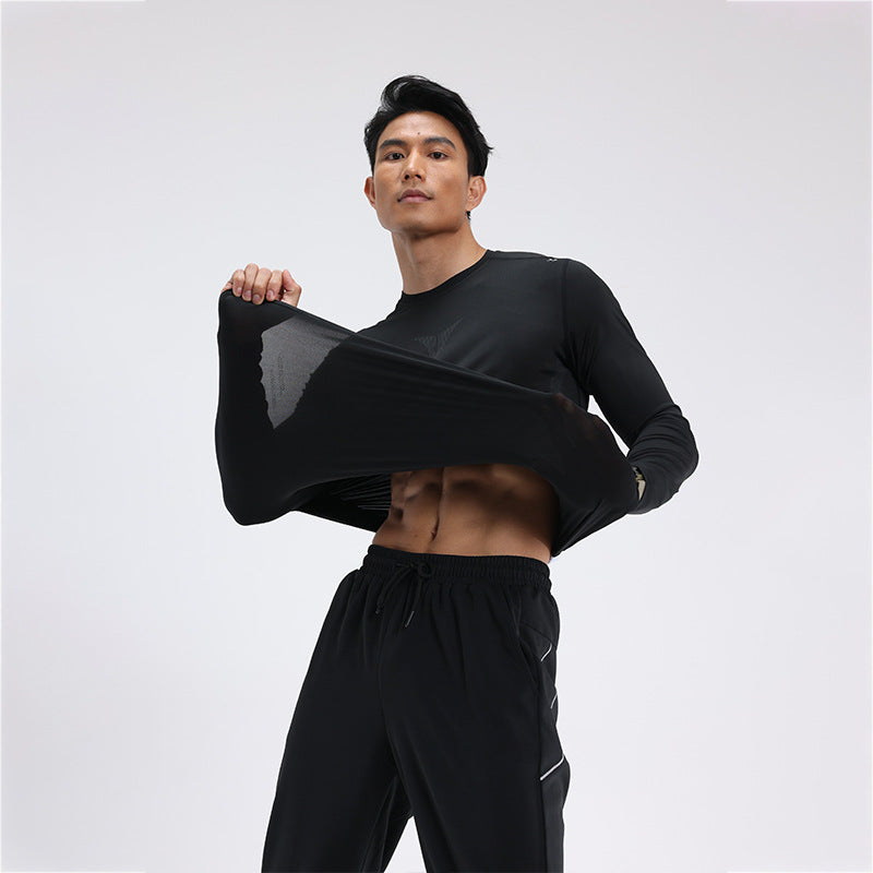 Herren Trainingsshirt Atmungsaktiv Langarm Sport