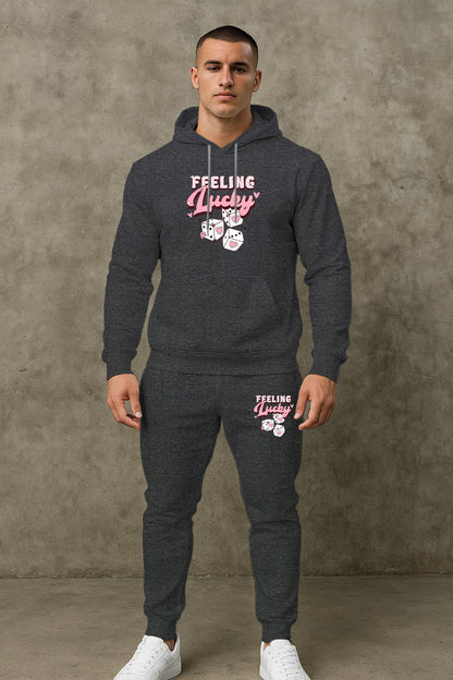 Herren Sport Set Hoodie Jogginghose Grau Komfort
