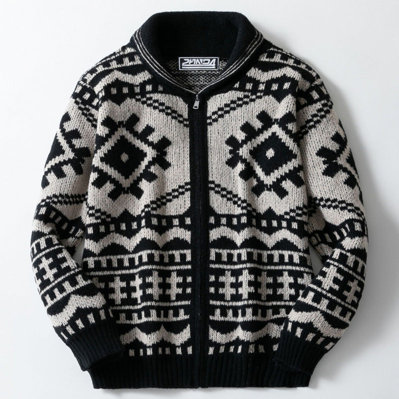 Herren Strickjacke Modern Geometrisch Muster Schick