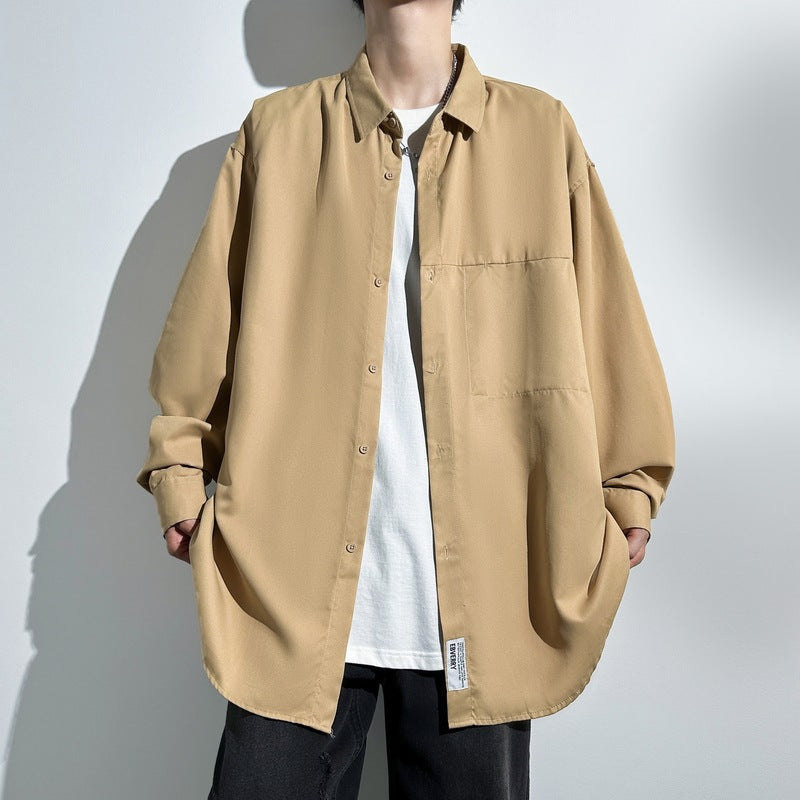 Herren Overshirt Lockere Fit mit Brusttasche Modern