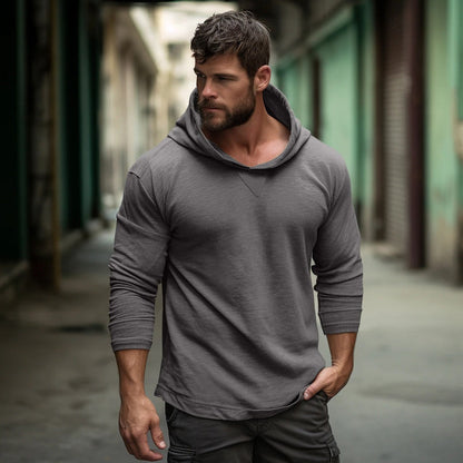 Herren Hoodie Langarm V-Ausschnitt Modern Trendy