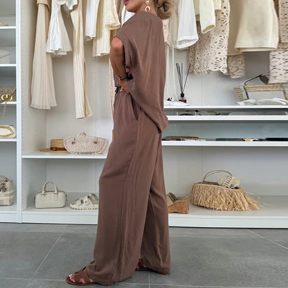 Damen Jumpsuit Weites Bein Elegant Mit Taillenbetonung