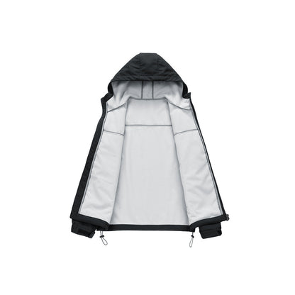 Herren Outdoorjacke Winddicht Funktionell Verstellbare Kapuze