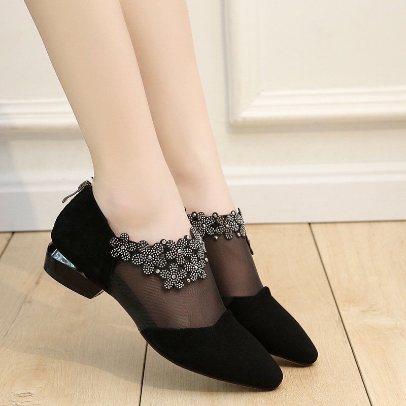 Damen Ballerinas Elegante Blütenmuster Schuhe
