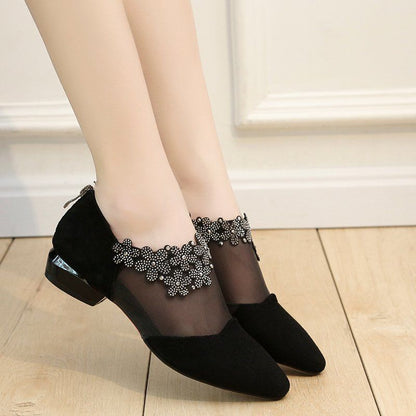 Damen Ballerinas Elegante Blütenmuster Schuhe