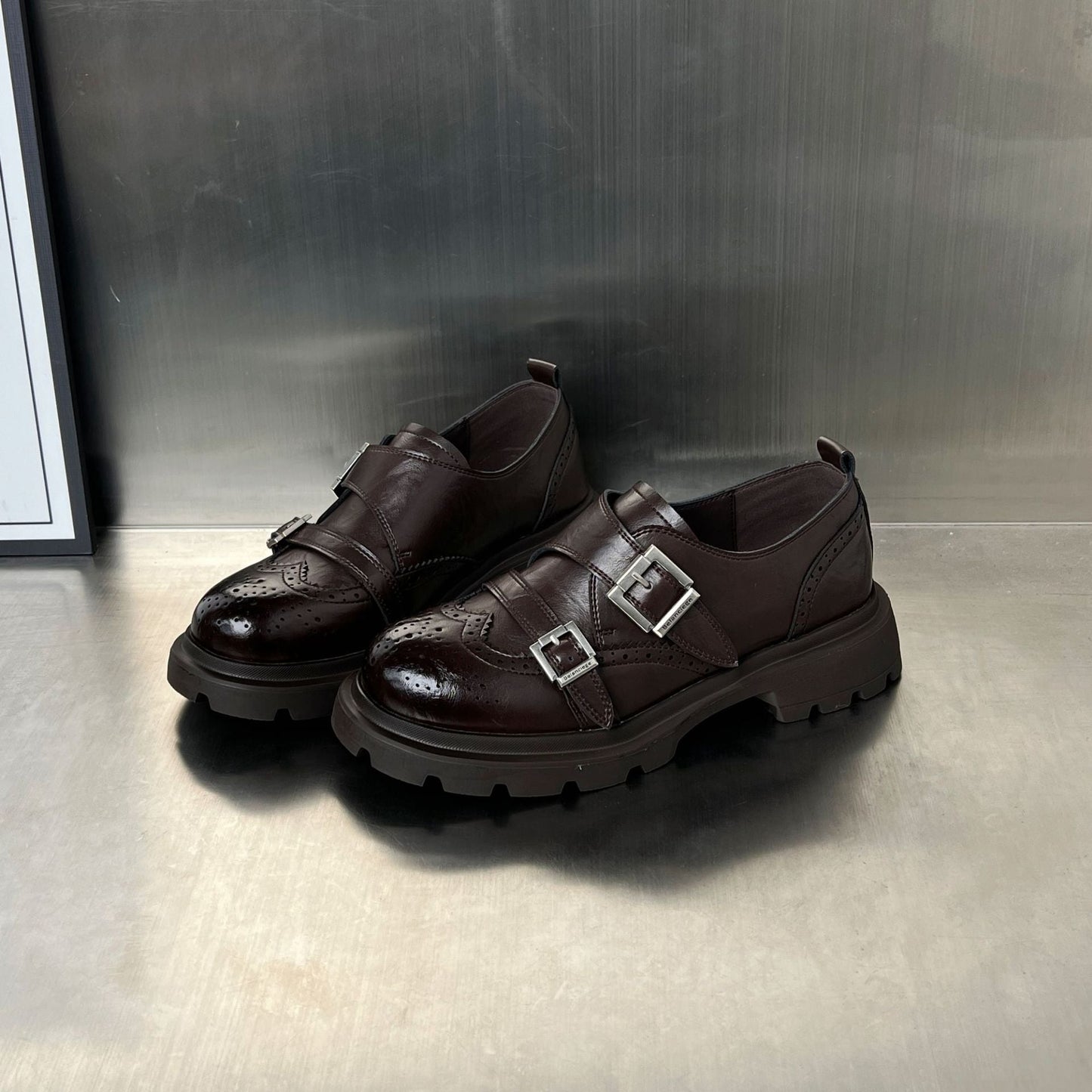 Damen Schnürschuhe Elegante mit Schnallen und rutschfester Sohle