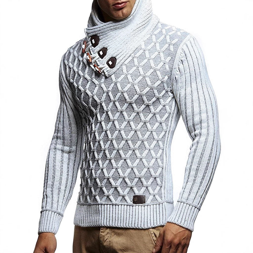 Herren Strickpullover Wellenmuster Trendig Modern