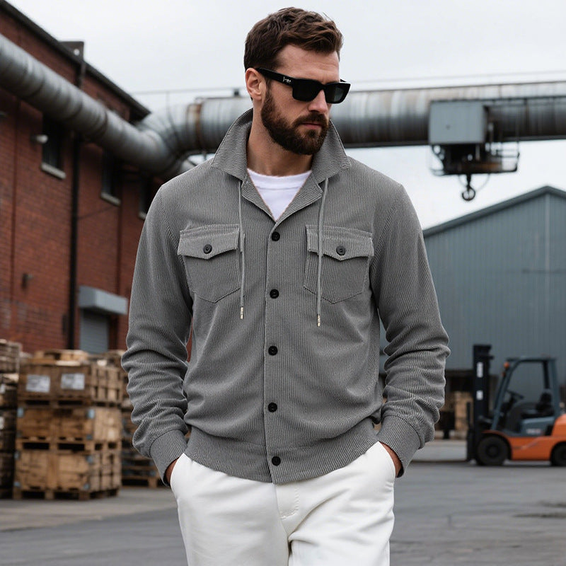 Herren Strickjacke Lässig Modern mit Brusttaschen