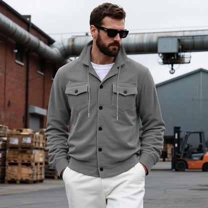 Herren Strickjacke Lässig Modern mit Brusttaschen