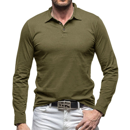Herren Polohemd Langarm Baumwolle Elegantes Design