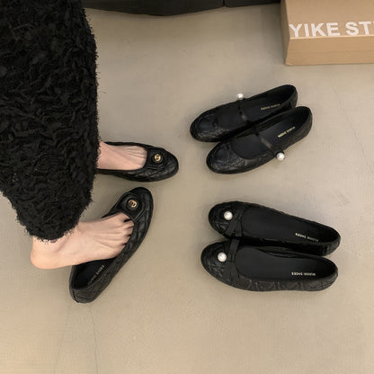 Damen Ballerinas Elegante Schuhe Klassisch Mit Zierborte - BerlinGlamour