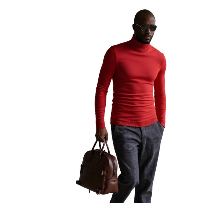 Herren Rollkragenpullover Fein Strukturiert Elegangt