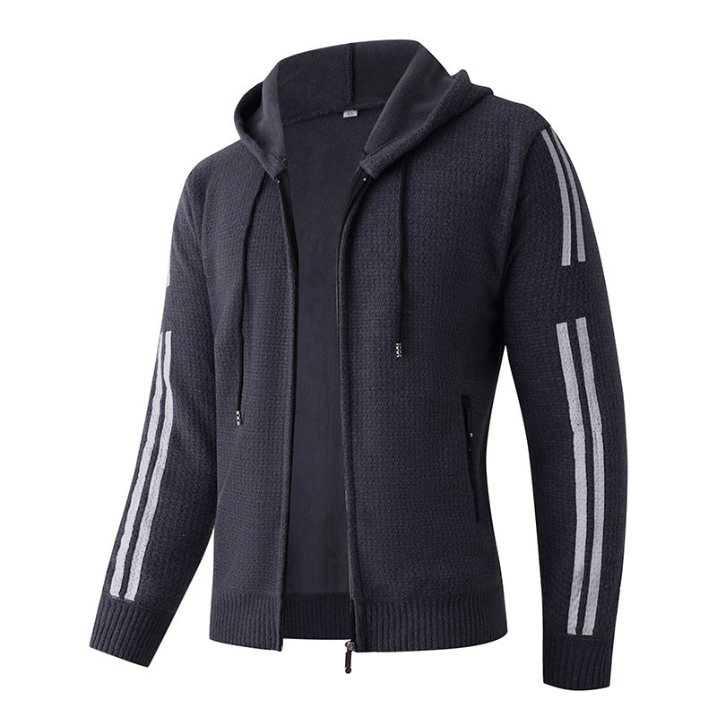 Herren Kapuzenjacke Sportlich Warm mit Weichfutter