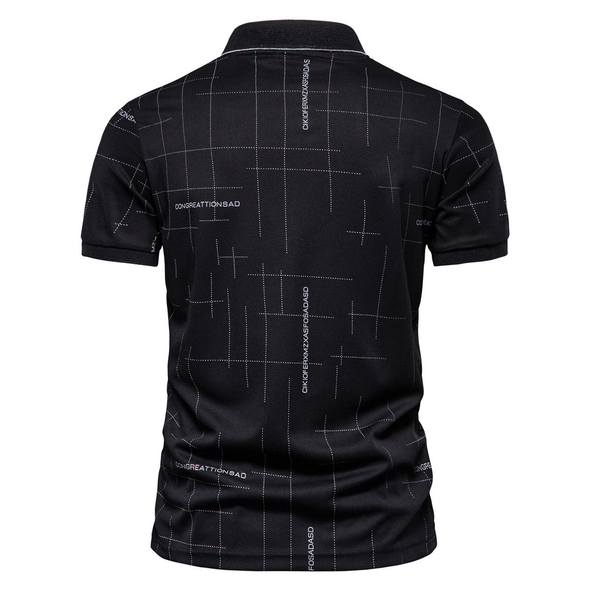 Herren Polohemd Modern Grafik Print Slim Fit