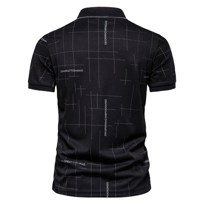 Herren Polohemd Modern Grafik Print Slim Fit