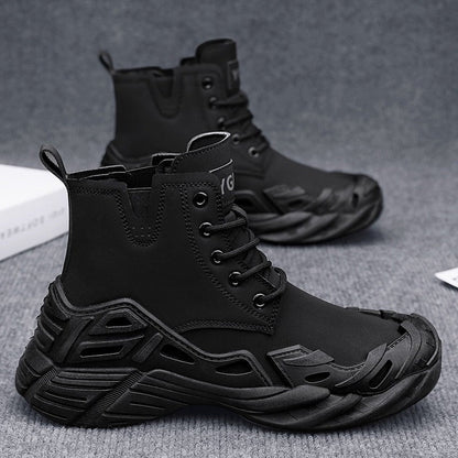 Damen Stiefel Sportlich High-Top Rutschfest Schwarz - BerlinGlamour