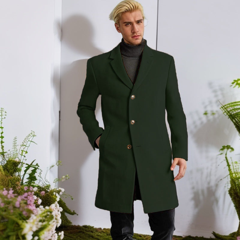 Herren Langmantel Eleganter Klassiker mit Goldknöpfen