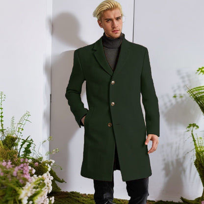 Herren Langmantel Eleganter Klassiker mit Goldknöpfen