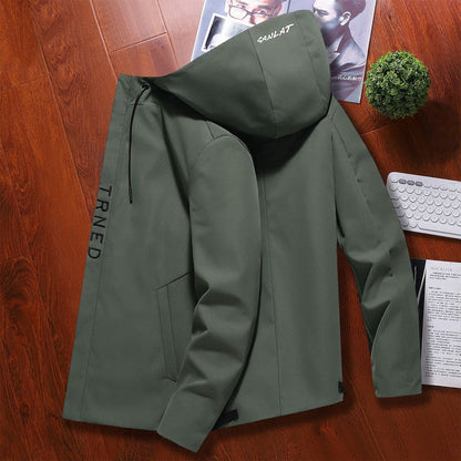 Herren Übergangsjacke Modisch mit Kapuze und Reißverschlusstaschen