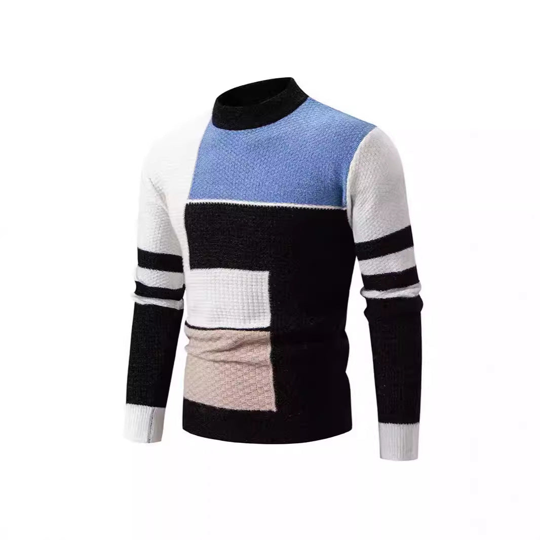 Strukturierter Herren Pullover Modern Farbblock Design