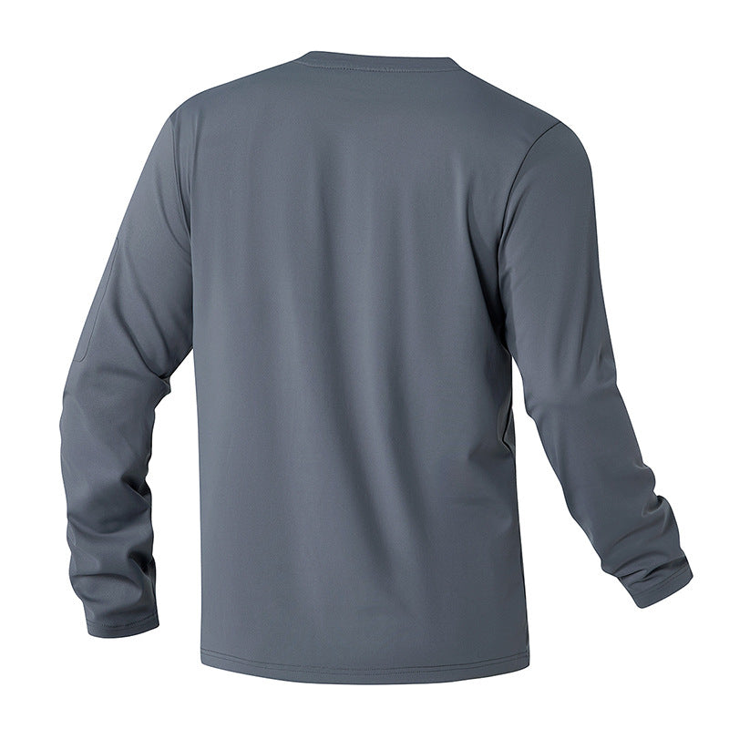 Herren Funktionsshirt Langarm mit Tasche Sportlich Praktisch