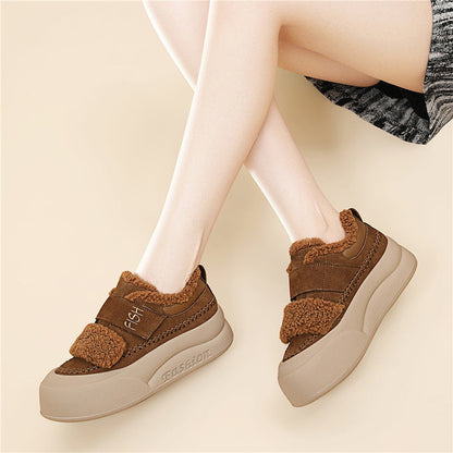 Damen Sneaker Bequem Kuschelig Weite Passform