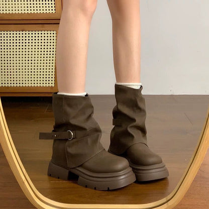 Damen Stiefel Hoch Schaft Flexibel Schwarze Winterstiefel - BerlinGlamour