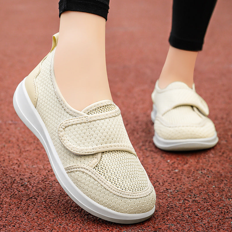Damen Gesundheitsschuhe Bequem Slip-On mit Klettverschluss